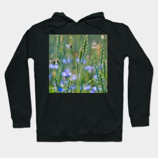 Cornflower and wheat field Hoodie